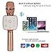 Karaoke Microphone - Portable Wireless Handheld Bluetooth with Amplifier - Broadcast, Present, Youtube Songs, for Android, Apple, and Computers - Rose Gold