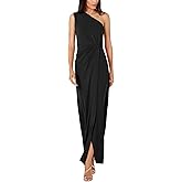 Calvin Klein Womens One Shoulder Gown with Waist Ruch