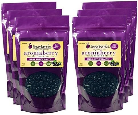 6 Pk Fresh-frozen Aroniaberries (Chokeberry), 32 Oz. Package by Superberries
