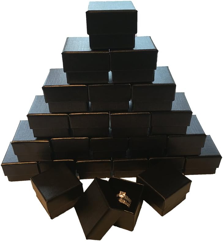 Black Ring Gift Box with Foam and Velvet Insert Wholesale Pack of (96): Home Improvement