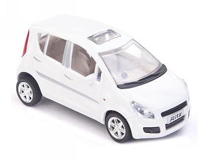 Centy Toy Plastic Ritz Car Miniature Pull Back Action Toy (White)