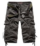 Men's Lightweight Relaxed Fit Cargo Shorts Dark Grey 40