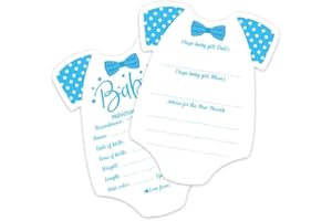 WUISZ Baby Shower Predictions & Advice Cards, Gender Reveal Decorations Adult Games, Decor & Keepsake for It's a Boy Neutral 