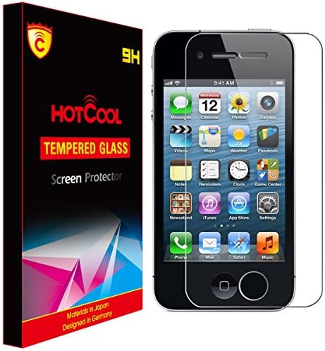 iPhone 4S/4 Screen Protector - HOTCOOL [Tempered Glass] Screen Protector With 0.26mm Ultra Thin 9H Hardness 2.5D Edge For iPhone 4S/4, Tempered Glass