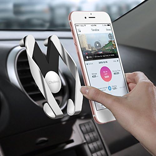 Chulovs M-Metal (v2.0) Universal Air Vent Car Mount Holder with Fast Swift-Snap Technology for Smartphones (Silver)