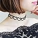 UdobuyPunk Gothic Long Black Velvet PU Leather Chain Necklace Stretch Tattoo Choker Elastic Tassel Necklaces