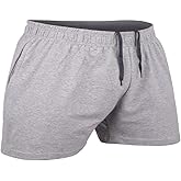 Muscle Alive Men Running Shorts with Pockets Athletic Clothing French Terry Cotton with 3 or 5 Inch