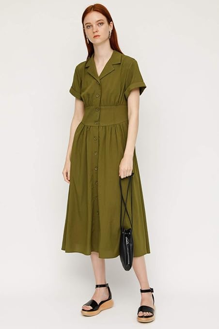 Amazon スライ ワンピース ドレス Waist Mark Sh Gown 030cam30 60 S グリーン レディーズ ワンピース チュニック 通販