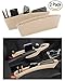 Leather Car Seat Catch Caddy- Gap Filler and Organizer in Between Front Seat and Console - Premium Quality PU Leather Accessory & Storage - (Beige)2 Pcs