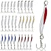 Sougayilang Fishing Spoons Lure, Casting Fishing Lures Blade Baits, Great for Fishing Perch, Crappie, Trout, Bass, Pike, Musky, Walleye, Salmon, Striper and More