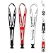 Lanyard 3 Pack, Neck Lanyard for Keys Keychains Phones Bags Accessories- Red Black and White with Quick Release Buckle. Toufftek