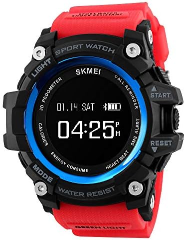Watch Men Sports Smart Watch Calorie Heart Rate Pedometer Remote Camera Bluetooth Digital SmartWatch with PU Band