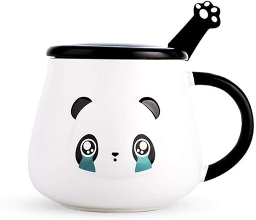 Amazon Com 500ml Creative Cartoon Panda Ceramic Mug Coffee Cup With Lid Spoon Milk Cup White 500ml Coffee Cups Mugs Coffee cup with lid and spoon cartoon cat milk tea cup novelty gift ceramic mug. amazon com