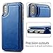 Hoofur Slim Fit Premium Leather Compatible with iPhone Xs Max Wallet Case Card Slots Shockproof Folio Flip Protective Shell Compatible with iPhone Xs Plus (6.5 inch) 2018 (Blue)