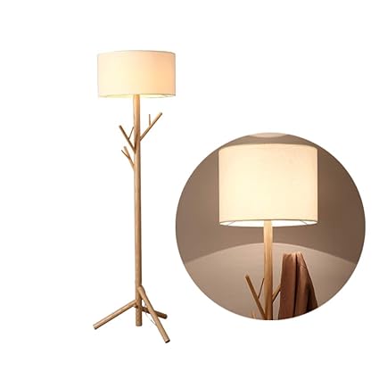 Shineeli Solid Wood Floor Lamp Standing Light For Living