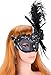 Coxeer Masquerade Mask on Stick Black Halloween Costume Ball Venetian Mask