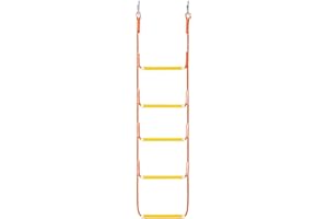 CO-Z Boat Rope Ladder 5 Step Portable Marine Dock Ladders, Assist Boat Accessories for Inflatable Boat, Fishing Boats, Kayak, Pontoon, Motorboat, Canoeing