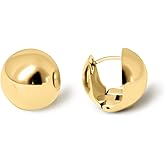 Altitude Boutique Chunky 18K Gold Huggie Hoop Earrings | Thick Earrings with clasp | Lightweight, Hypoallergenic Huggie Hoop Earrings For Women