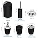 Black Bathroom Accessories Set Bath Toilet Brush Accessories Set with Trash Can,Toothbrush Holder and Soap Dispenser Set,Soap and Lotion Set,Tumbler Cup,Soap Dish,Toilet Brush Set-6 Pcs