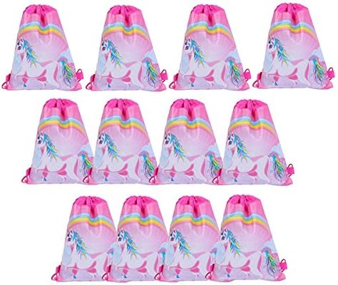 Joylish 12 Pack Unicorn Party Drawstring Bags Party Favors for Kids Goodies Backpack, #2