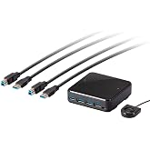 Monoprice 2x4 USB 3.1 Gen1 Peripheral Sharing Switch, Allows 2 Computers to Share 4 USB 3.1 Gen1 Devices