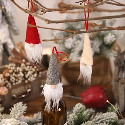 charmsamx Mini Christmas Hat, Red Wine Bottle Cover Bags Bottle Cover Hat Decorative Doll Bottle Cover Home Party Santa Claus Hat Clothing Decoration Home Christmas Decor (Red)