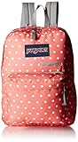 JANSPORT DIGIBREAK CORAL SPARKLE WHITE DOTS BACKPACK