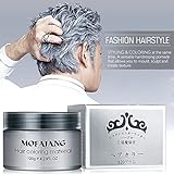 MS.DEAR Instant Silver Grey Hair Wax, Hairstyle Cream 4.23 oz, Silvery Grey Hair Pomades, Natural Silver Ash Matte Hairstyle Wax for Men and Women