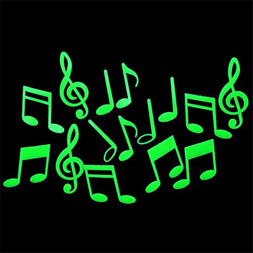 Glow Wall Sticker - Dancing Music Note Wall Sticker Glow In The Dark luminous Wall Sticker Musical Style Home Decal