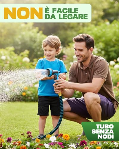 45 m Universal Extendable Hose with Gun 10 Functions and Brass Fittings, Reinforced Hose 4 Layers, for Gardening, Cleaning and Car