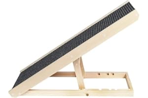 Alpha Paw Pawramp - The Original Dog Ramp for Couch & Bed - Foldable & Portable Pet Ramp for Small & Large Dogs (up to 80 lbs), 4 Adjustable Heights, Senior Dog Friendly, Natural Finnish Wood