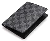 Daisy Rose Luxury Passport Holder Cover Case | PU Vegan Leather RFID Travel Organizer Card Holder (Black)