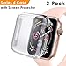 EZCO 2-Pack Compatible Apple Watch Series 4 Case 40mm 44mm, Soft TPU All-Around Screen Protector Cover Bumper Compatible iWatch 4 Smartwatch, Crystal Clear