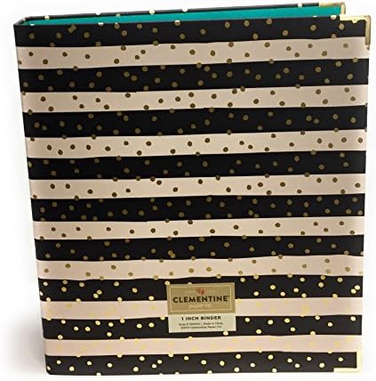 BINDER 1 INCH 3 RING PAPER BOARD /GOLD TRIM (METALIC)