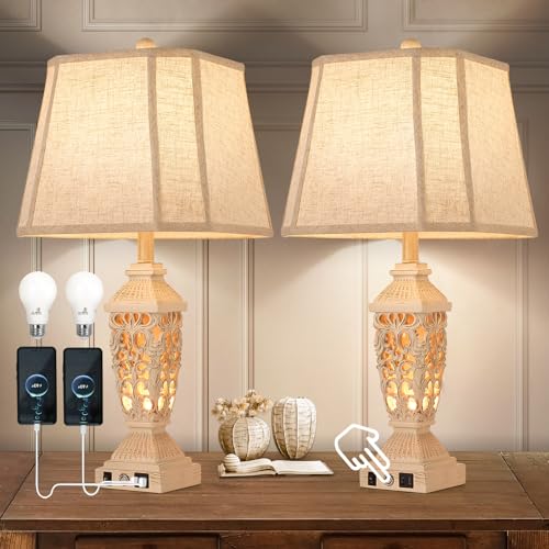 AIDENOEY Farmhouse USB C Table Lamp