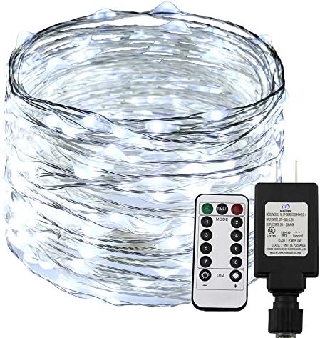 Dimable Led String Lights Plug in with Remote&Timer, RUICHEN(TM)100Ft/30M 300 LEDs Copper Wire Fairy Starry Lights, UL Listed, Ideal for Bedroom, Parties, Wedding, Christmas(White)