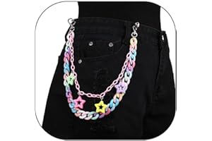 Vivian&CD Jean Chain Belt for Men&Women, Pocket Chain Goth Punk Chain Belt Chain Layered Chunky Pants Chain and Vintage Hip Hop Wallet Chain Jewelry Accessory for Women Men