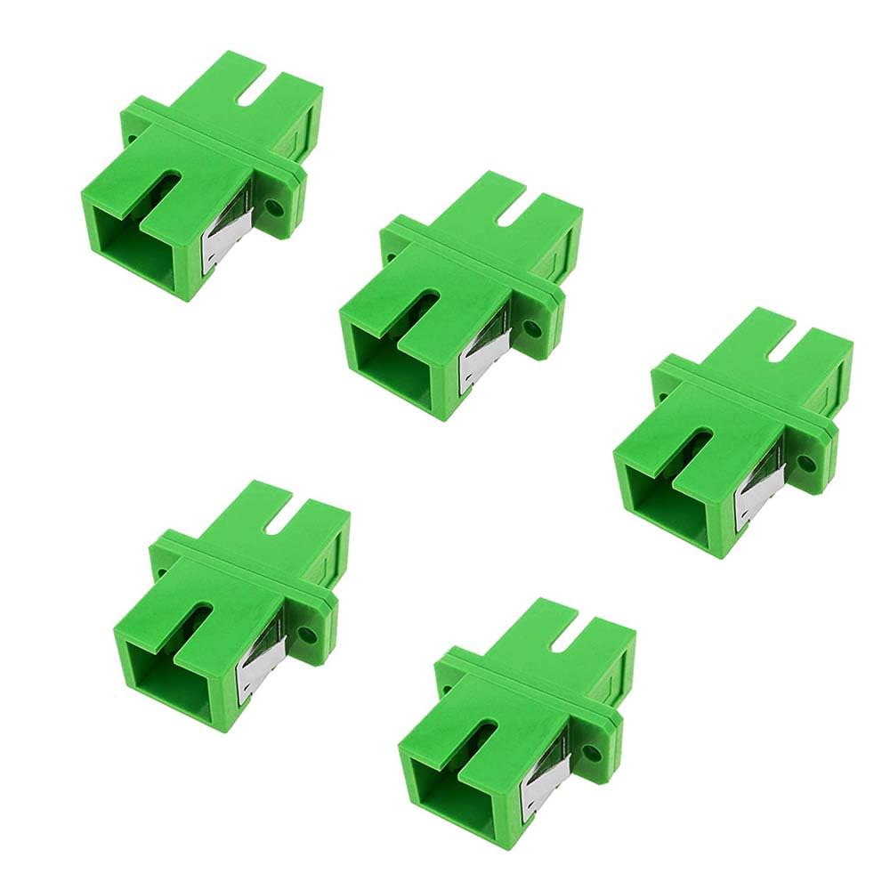 Elfcam Fiber Optic Adapters and Couplers SC/APC to SC/APC Singlemode Simplex (5PCS), Green