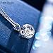 T400 925 Sterling Silver White Cubic Zirconia Heart Round Pendant Necklace Birthday Gift for Women Girls