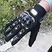 LUNIWEI Towall Black Short Sports Leather Motorcycle Motorbike Summer Gloves (XL)