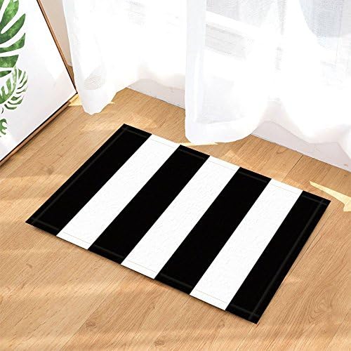 GoHeBe Graphics Art Print Decor Black and White Grunge Stripe Bath Rugs Non-Slip Doormat Floor Entryways Indoor Front Door Mat Kids Bath Mat 15.7x23.6in Bathroom Accessories