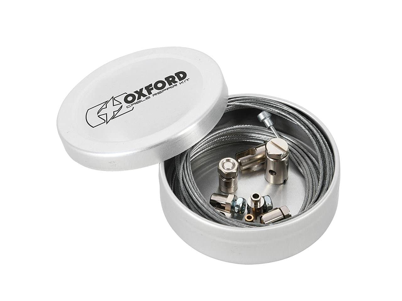 Oxford Motorcycle Scooter Cable Repair Kit OX774, Silver