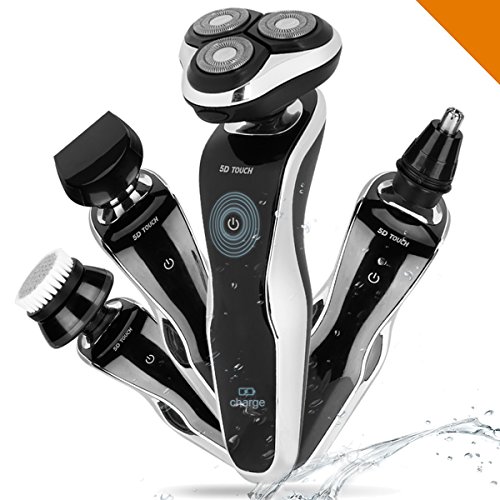 Electric Rotary Shavers For Men, The Best 4 In 1 Cordless Waterproof Razor, Nose & Ear Hair & Sideburns Trimmer Set, Wet & Dry and Wash Face Brush With USB Charging, Travelling Companion Kit