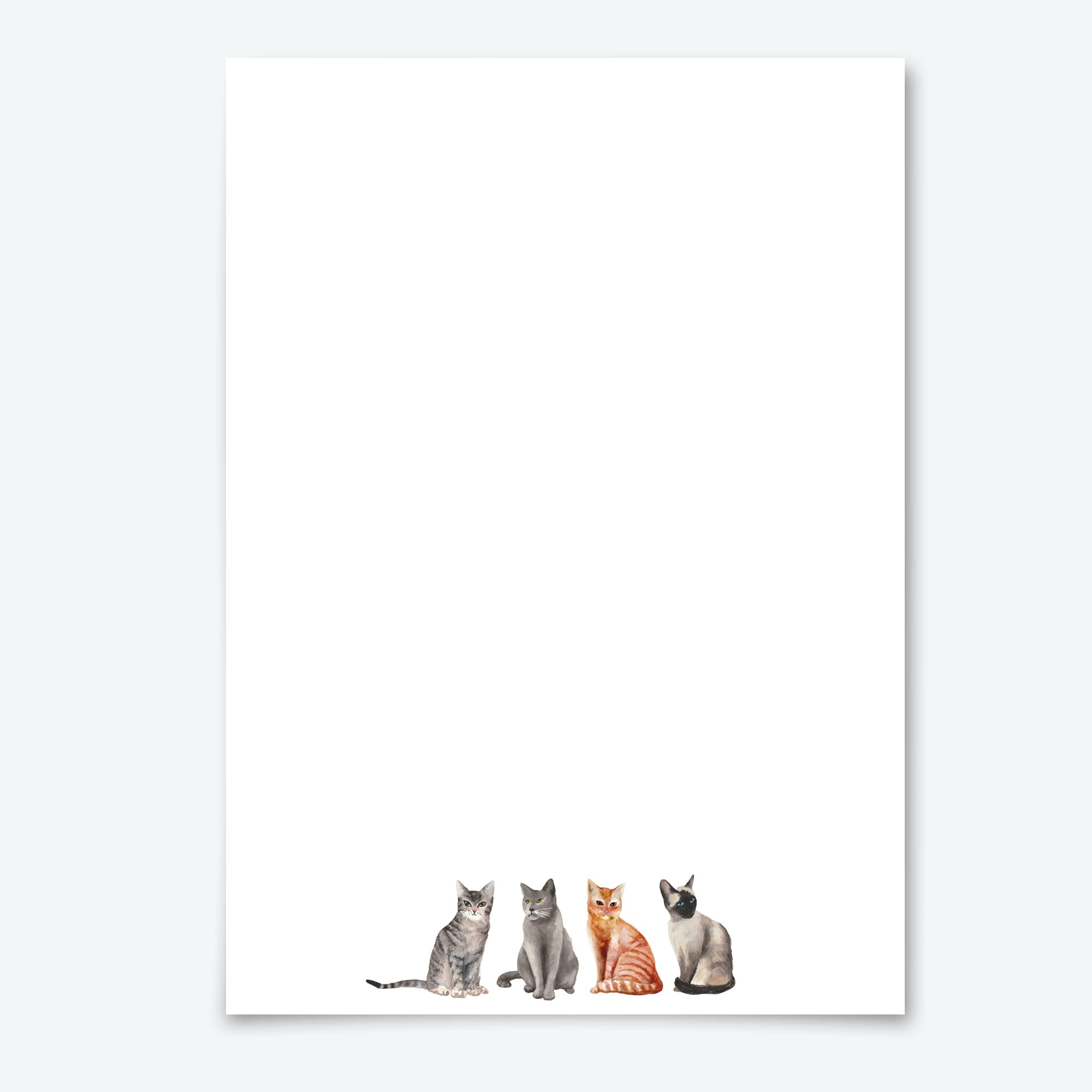 Me Loovely Four Cats Letter Writing Paper and Envelopes Set A5 Size Papers Stationery Supplies for Writing & Christmas Gifts (Refill Pack of 20)