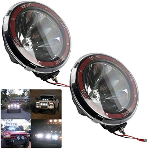 2-pack 9” 55W HID Light Offroad Light Pods Lights, TaiTian 9Inch Built-in Xenon HID 4x4 Off Road Rally Driving Fog Light Lamp for Truck SUV Jeep ATV