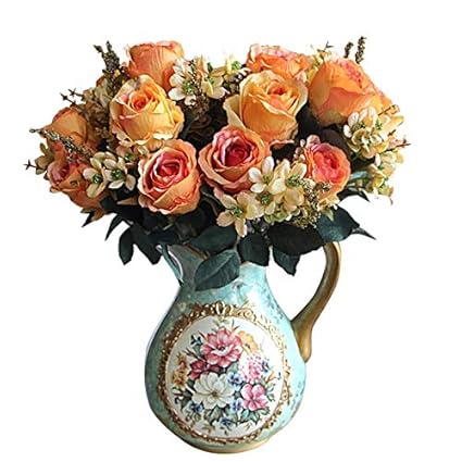Amazoncom Beesclover 5 Colors Artificial Rose Flowers