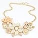 CJESLNA Resin Flower Bib Statement Choker Collar Necklace(Beige)
