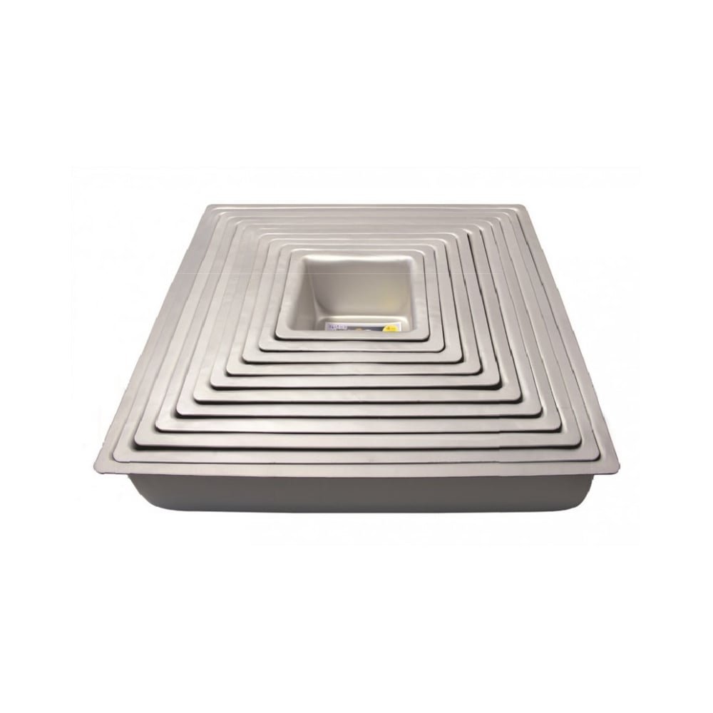 PME Square Cake Pan, Aluminium, 12 x 3 inch, Silver