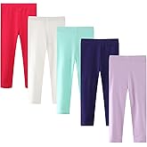 EmaoFun Girls and Toddlers' Cotton Stretch Leggings,3T-7T, Pack of 3