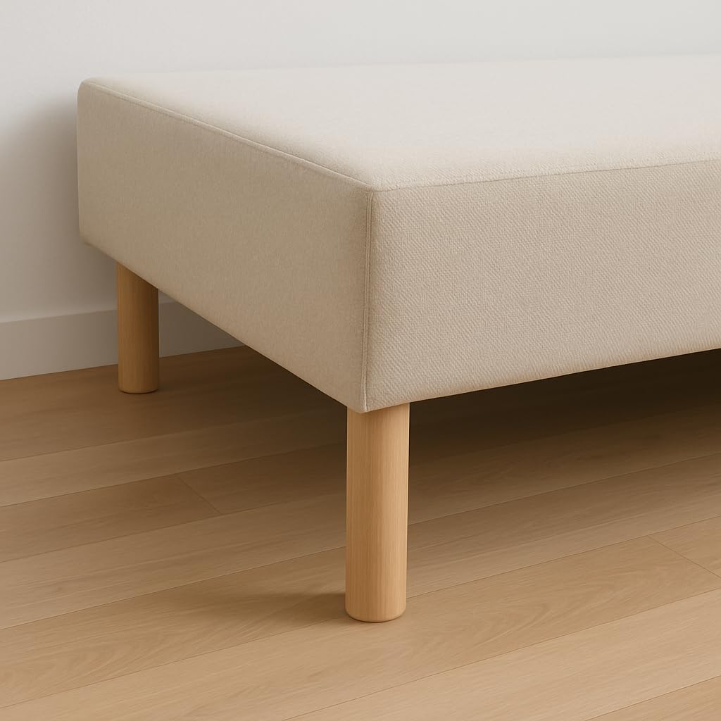 La Fabrique de Pieds – Set of 4 Wooden Bed Legs, Cylinder, Wood, Verni Clair, 17 x 6 x 6 cm